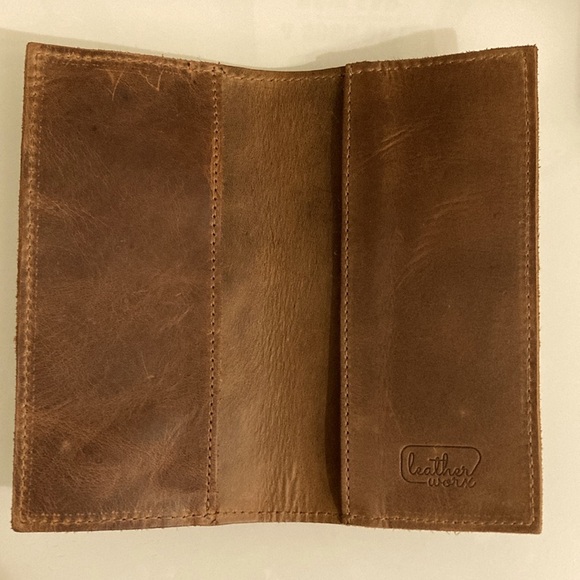 Leather Worx Full Grain Leather Organizer Checkbook Cover - Picture 2 of 6